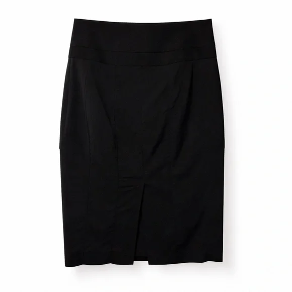 Karen Millen Black Pencil Skirt Wool Sz 6 Office Siren Corporate Chic Classic - Picture 2 of 9